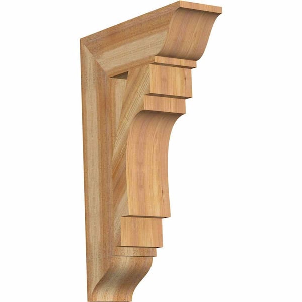 Ekena Millwork 6 in. x 32 in. x 20 in. Western Red Cedar Merced Traditional Rough Sawn Bracket