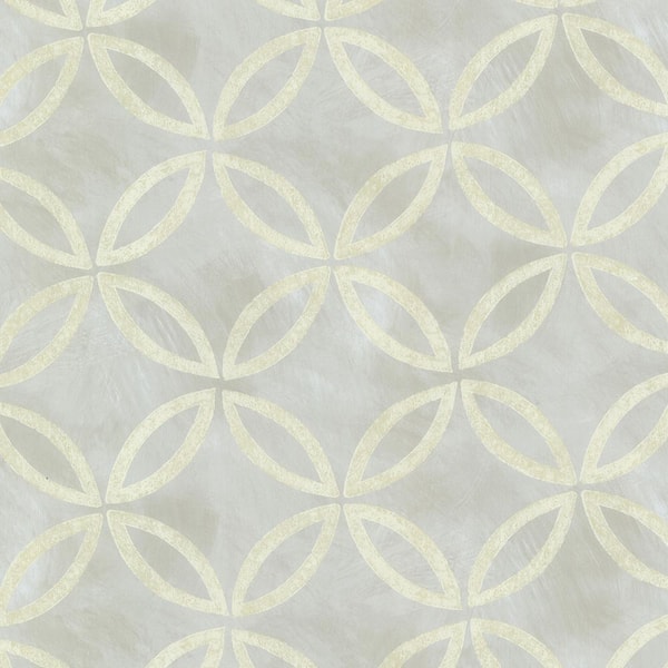 Brewster Blue Cloverleaf Geometric Blue Wallpaper Sample