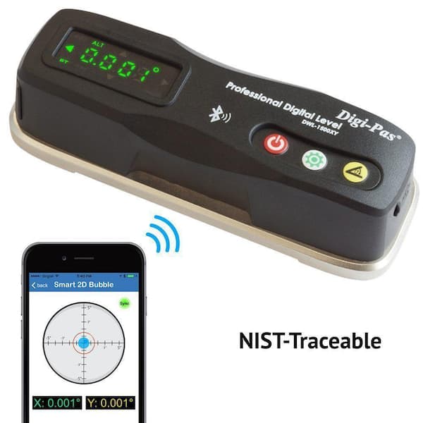 Digi-Pas 6 in. 2-Axis Smart Master Precision Level Bluetooth