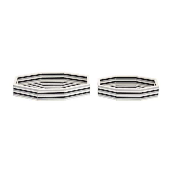 Quarry 14.75 in. White Composite Decorative Tray - Set of 2