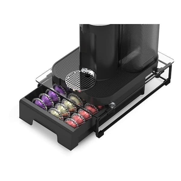 14.4 in. W x 10.5 in. D x 3.5 in. H Glass Nespresso Pods Holder for Drawer-Type Organizer, Space Saving, Large Capacity