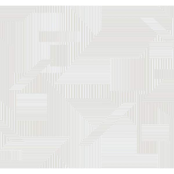 York Wallcoverings All Lined Up Beige/White Paper Strippable Roll (Covers 60.75 sq. ft.)