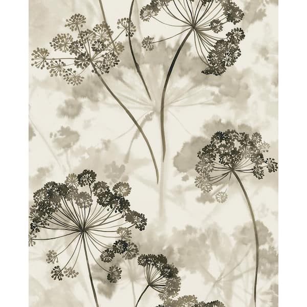 GALEY ALIX 30.75 sq. ft. Charcoal and Hazel The Aurelia Floral Vinyl Peel and Stick Wallpaper Roll