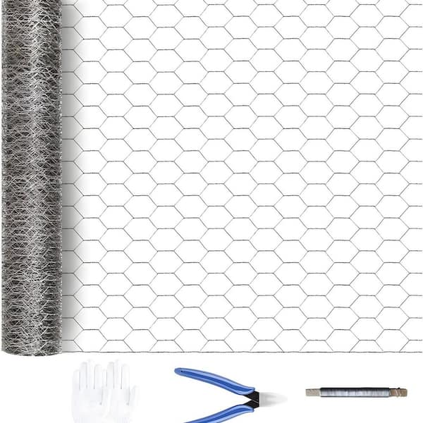35.5 in. x 99 ft. 20-Gauge Reinforced Hot-Dip Galvanized Wire Mesh, Precision Welding Rust-Resistant Hexagonal Mesh