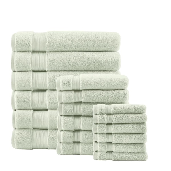 Home Decorators Collection Egyptian Cotton Watercress Green 18-Piece Bath Sheet Towel Set