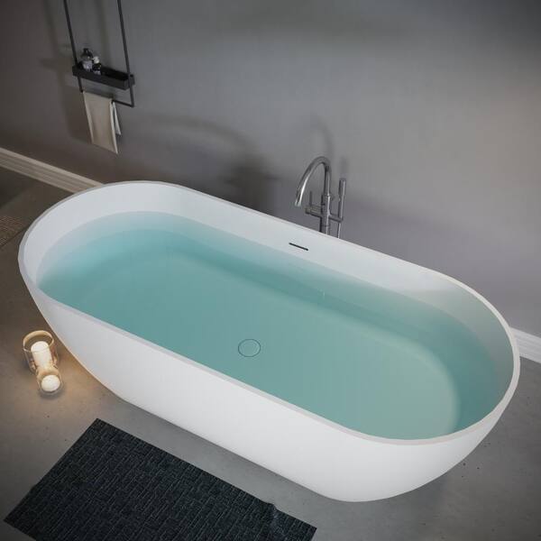 Aionor 69 in. x 29.5 in. Freestanding Solid Surface Stone Resin