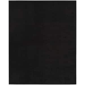 Essentials Black 6 ft. x 9 ft. Solid Contemporary Indoor/Outdoor Patio Area Rug