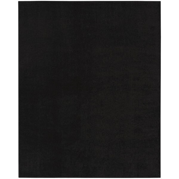 Essentials 6 ft. x 9 ft. Black Solid Contemporary Indoor/Outdoor Patio Area Rug