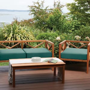 Ravenna Mallard Green 48 in. W x 18 in. D x 3 in. T Rectangular Outdoor Bench/Settee Cushion