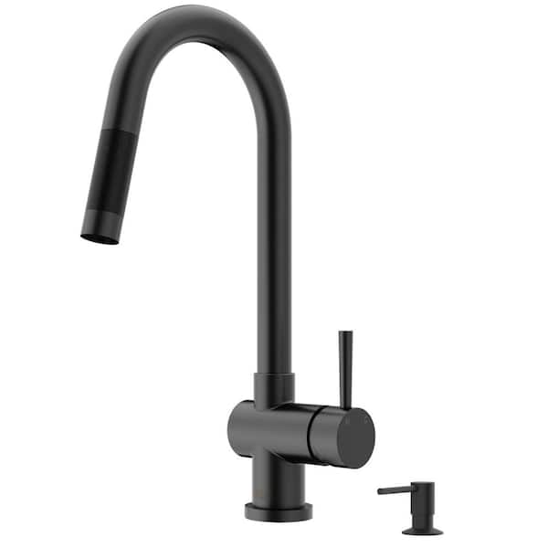 VIGO Gramercy Single Handle Pull-Down Spout Kitchen Faucet Set