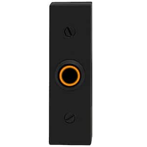 Wired Metal Rectangular Surface Mount Doorbell Chime Push Button with LED Button Light in Black, Door Bell Button Only