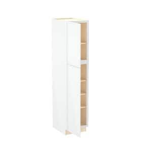 Franklin 18 in. W x 21 in. D x 84 in. H Assembled Plywood Vanity Linen Bath Cabinet in Vesper White with Soft Close LH