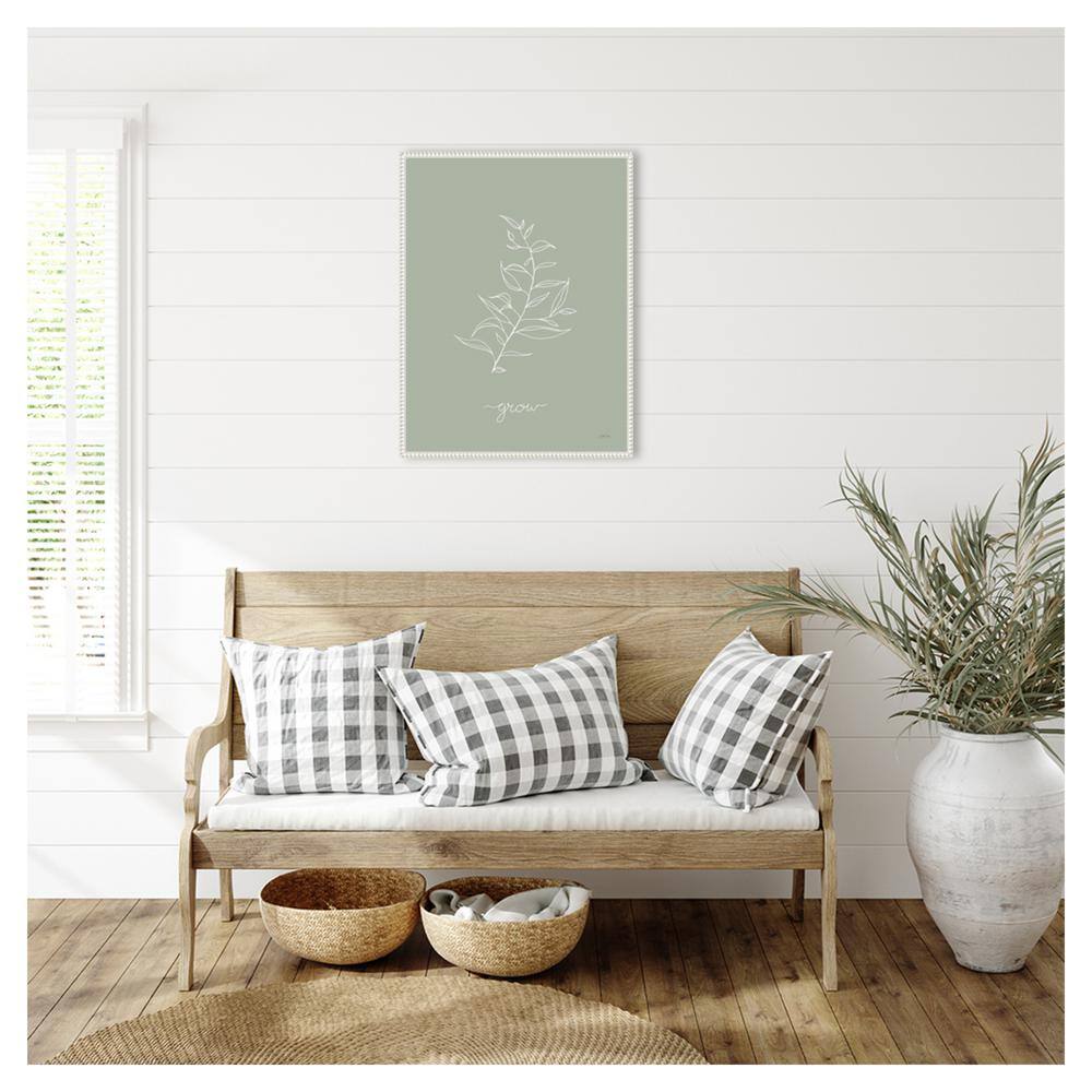 Sylvie Beaded White Framed Botanical Canvas Wall Art