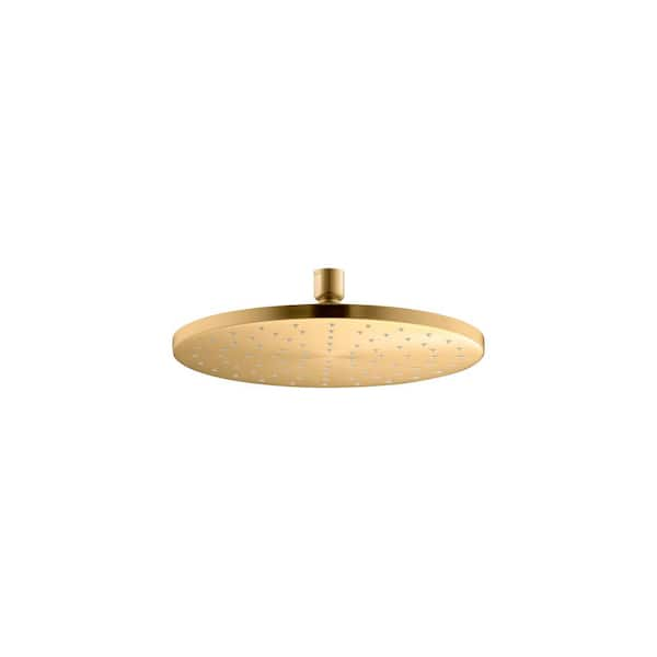 1-Spray Patterns with 2.5 GPM 10 in. Ceiling Mount Fixed Shower Head in Vibrant Brushed Moderne Brass