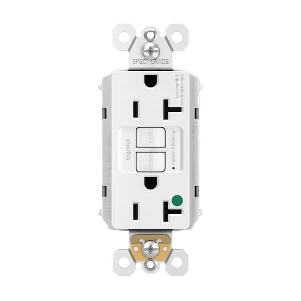 PlugTail 20 Amp GFCI Hospital Grade Duplex Outlet White