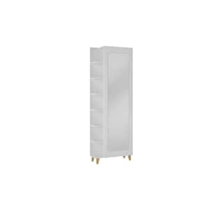 74.4 H 14-Pair 7-Tier White Particle Board Shoe Rack