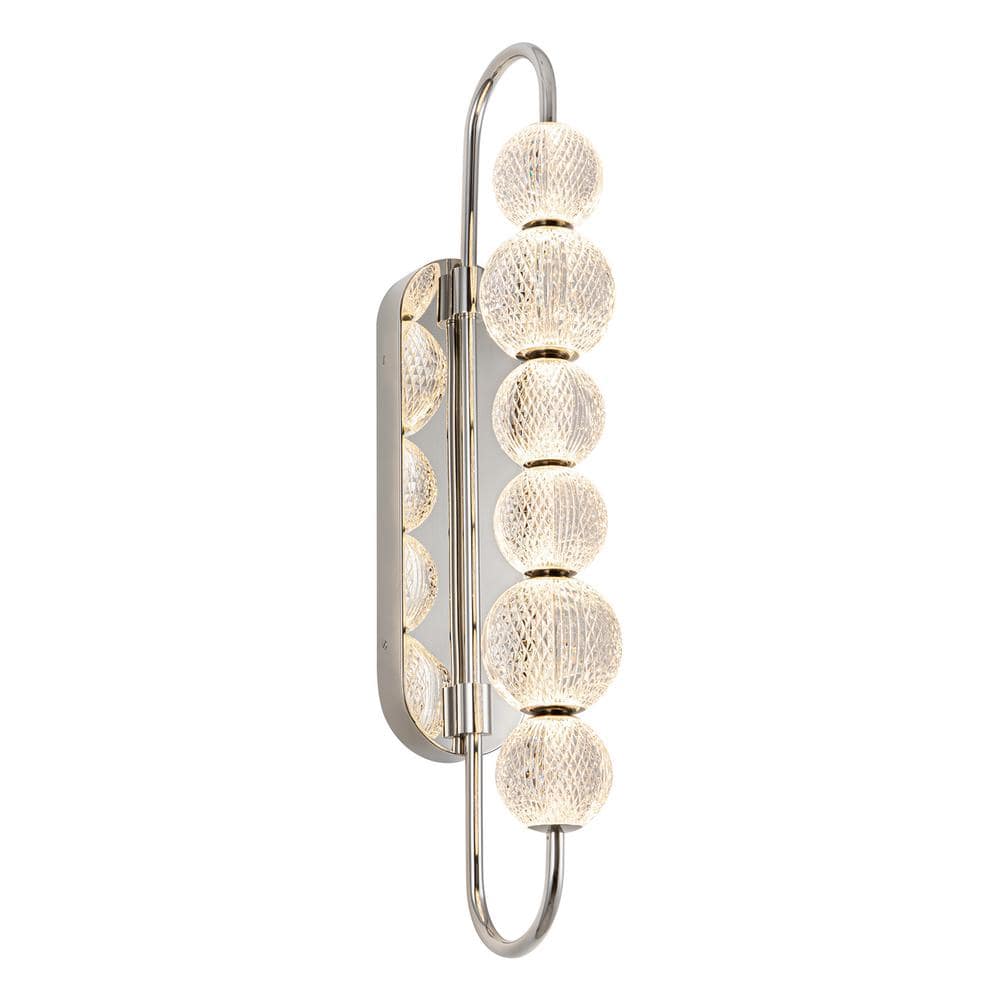 Marni Polished Nickel 6-Light Dimmable Vanity Light