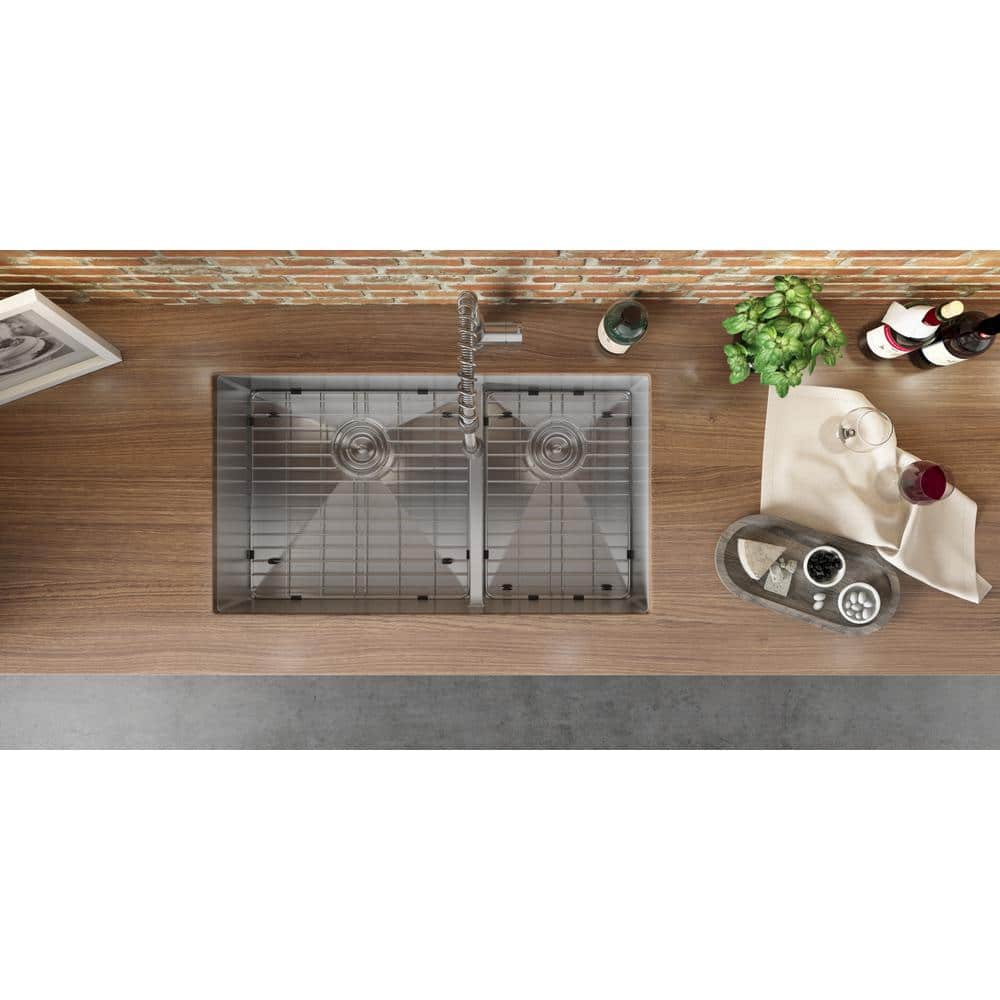 Ruvati 35-inch Stainless Steel Double Bowl Undermount Kitchen Sink