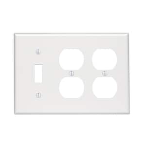 White 3-Gang 1-Toggle/2-Duplex Wall Plate (1-Pack)
