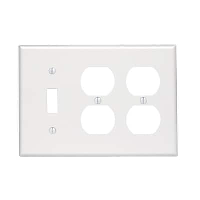 White 3-Gang 1-Toggle/2-Duplex Wall Plate (1-Pack)