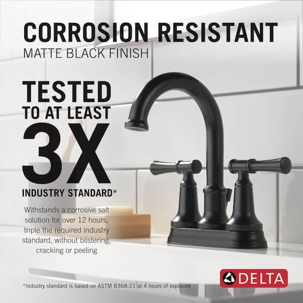 Delta outlet Flynn 25768LF-BL Matte Black 2-Handle Centerset Bathroom Sink Faucet