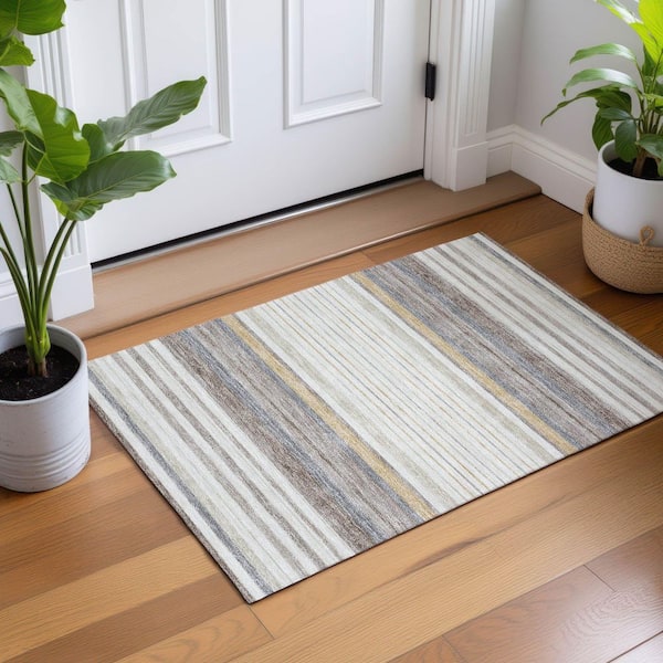 Chantille Machine Washable Indoor/Outdoor Abstract ACN2330 Ivory 2 ft. x 3 ft. Accent Rug