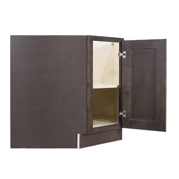 LIFEART CABINETRY Lancaster Shaker Assembled 36 in. x 34.5 in. x 24 in. Base Diagonal Cabinet in Vintage Charcoal