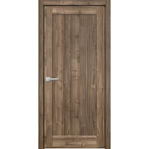 4111 36 in. x 84 in. Left-Hand/Inswing Solid Walnut Single Prehung Interior Door with Hardware