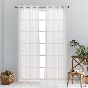 Lillian Sheer Curtain 52in.Wx84in.L in White