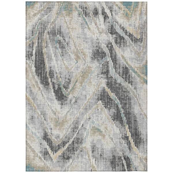 Chantille Machine Washable Indoor/Outdoor Abstract ACN2927 Gray 10 ft. x 14 ft. Area Rug