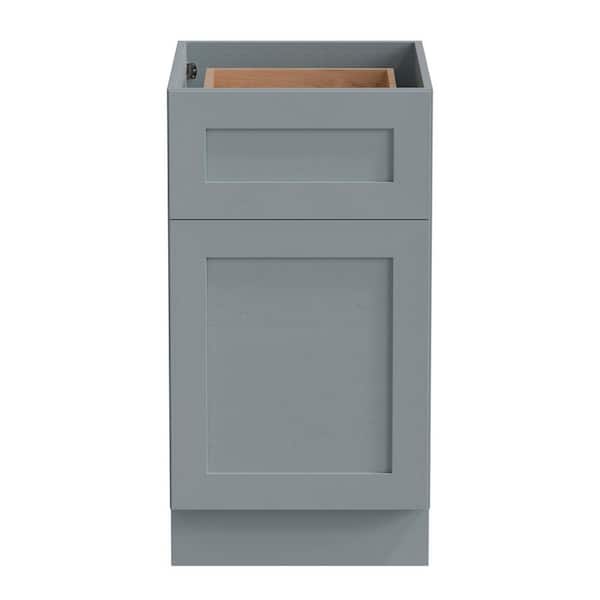 21 in. W x 24 in. D x 34.5 in. H Plywood Ready to Assemble Shaker Base Kitchen Cabinet in Gray with Adjustable Shelves