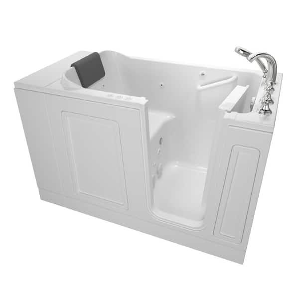 American Standard Acrylic Luxury 51 in. x 30 in. Right Hand Walk-In Whirlpool and Air Bathtub in White