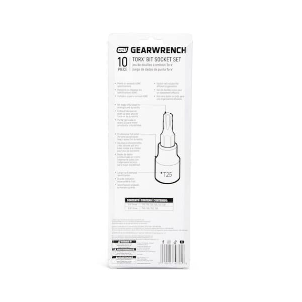 GEARWRENCH 1/4 in. and 3/8 in. Drive Torx Bit Socket Set (10-Piece