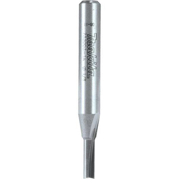 Makita 1/8 in. x 7/16 in. Solid Carbide Straight 1-Flute Router Bit with 1/4 in. Shank