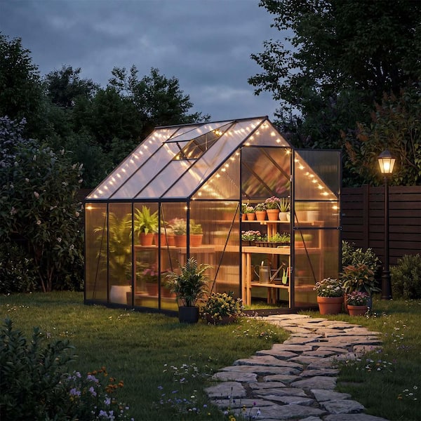 Sizzim 69 in. W x 86 in. D x 77 in. H Outdoor Greenhouse