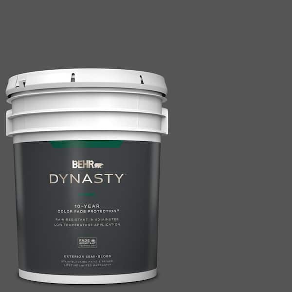 BEHR DYNASTY 5 gal. #QE-62 Maximum Gray Semi-Gloss Exterior Stain-Blocking Paint & Primer