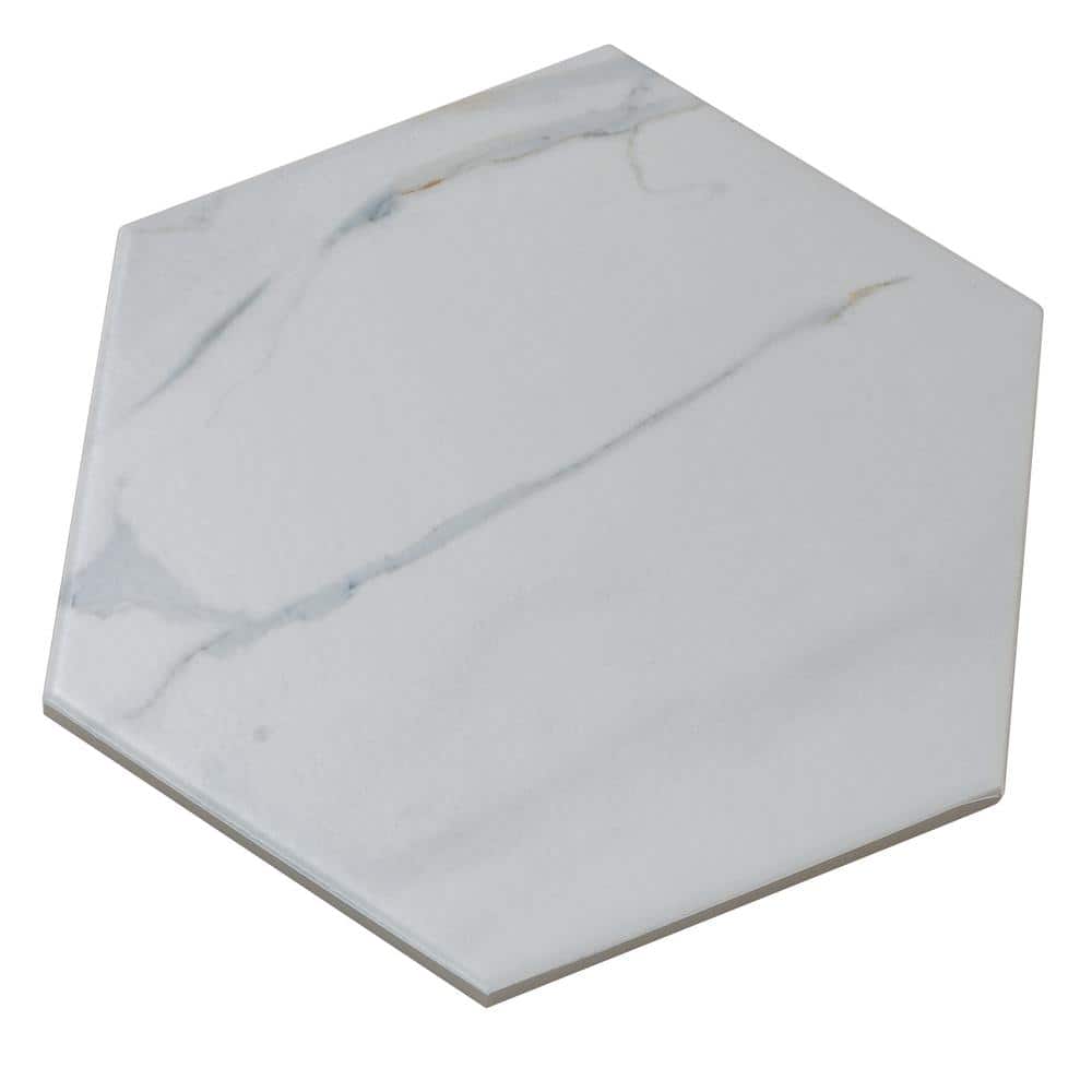 Splendor Matte White Porcelain Hexagon Tile for Wall and Floor