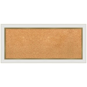 Eva White Gold 33.12 in. x 15.12 in Narrow Framed Corkboard Memo Board