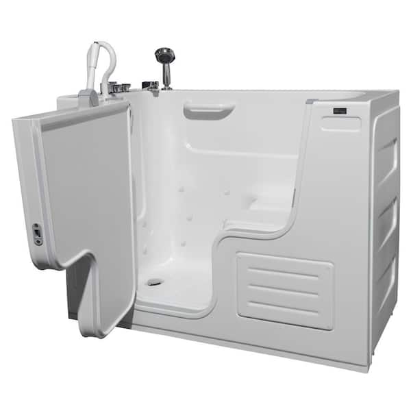 Homeward Bath HydroLife Deluxe 4.25 ft. Left Drain Walk-In Heated Air Bath Tub in White