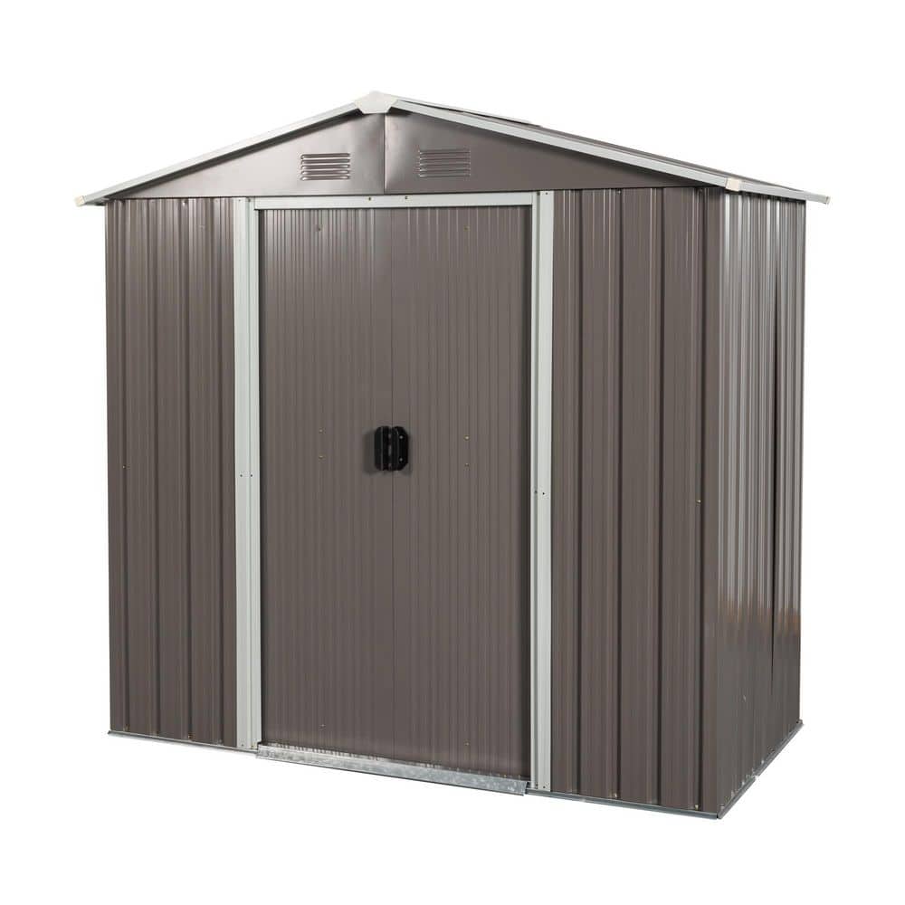 New Sturdy 7.4 ft. W x 3.9 ft. D Metal Outdoor Storage Shed with Punched Ve