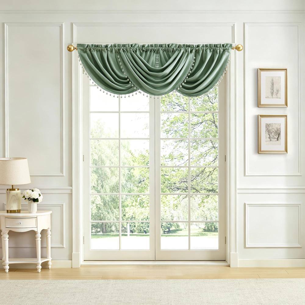 "Imperial Faux Silk Waterfall Window Valance, Sage - 42""W x 22""L" price history on PriceWatchPro