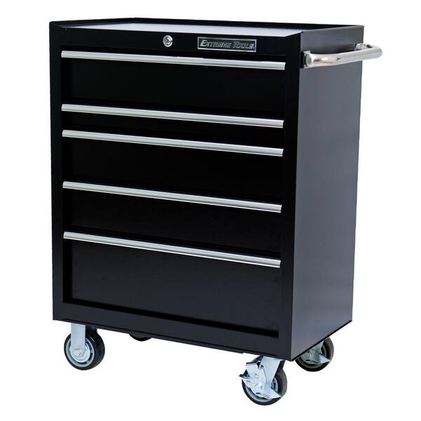 Extreme Tools 30 in. 5-Drawer Standard Roller Cabinet Tool Chest in Textured Black