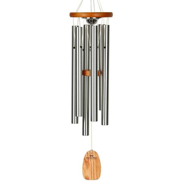 WOODSTOCK CHIMES Signature Collection, Woodstock Memorial Chime, 24 in. Silver Wind Chime