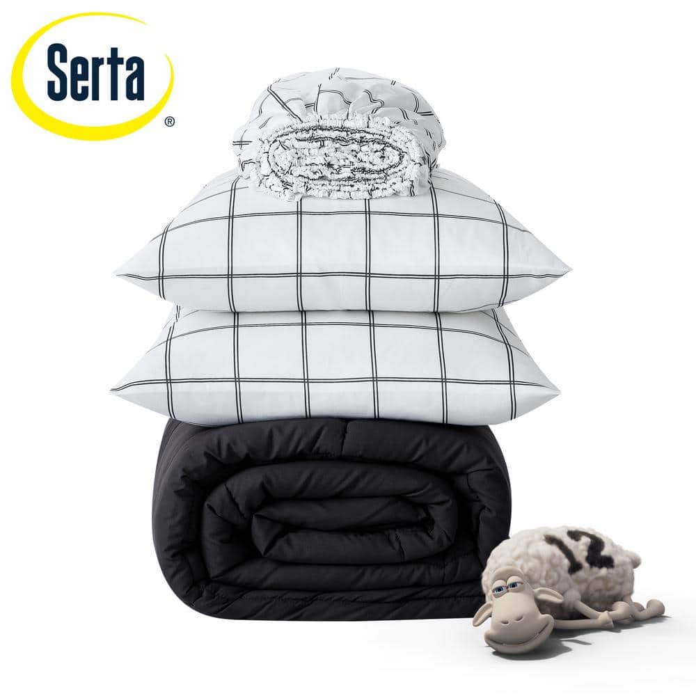 Full Black Microfiber Reversible Bed in a Bag Set