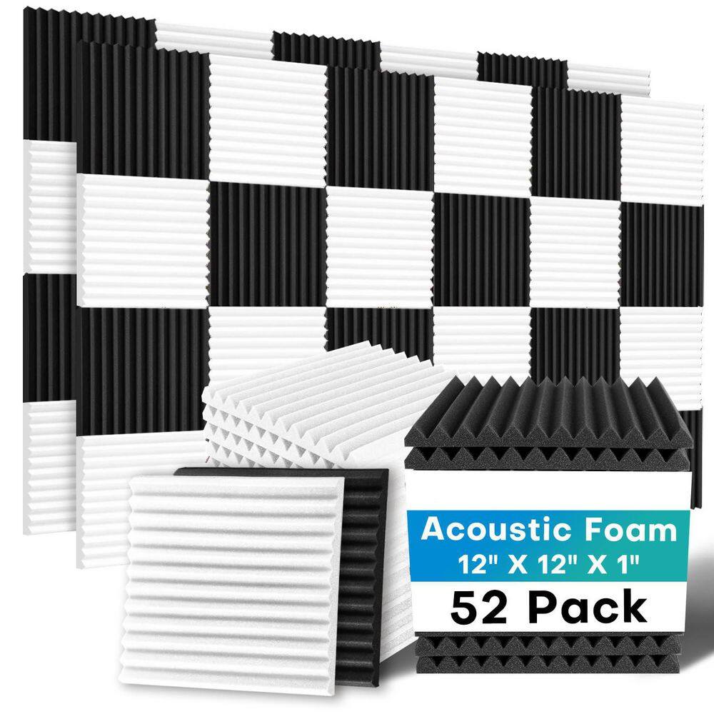 4. 6in. T x 1ft. x 1ft. Black White Foam Sound Absorbing Panel 52-Pack High Density Noise Reduction price history on PriceWatchPro