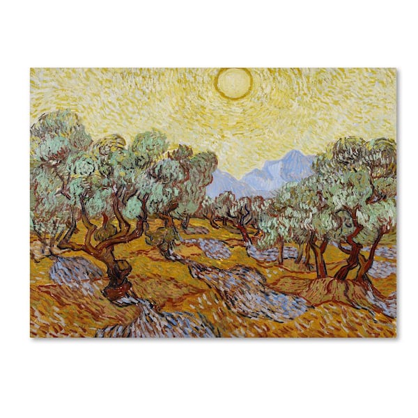 Trademark Fine Art Vincent van Gogh Olive Trees 1889 Canvas Unframed Photography Wall Art 24 in. x 32 in