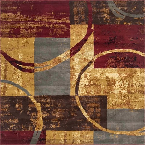 Unique Loom Barista Kouillou Multi 7 ft. 10 in. x 7 ft. 10 in. Area Rug