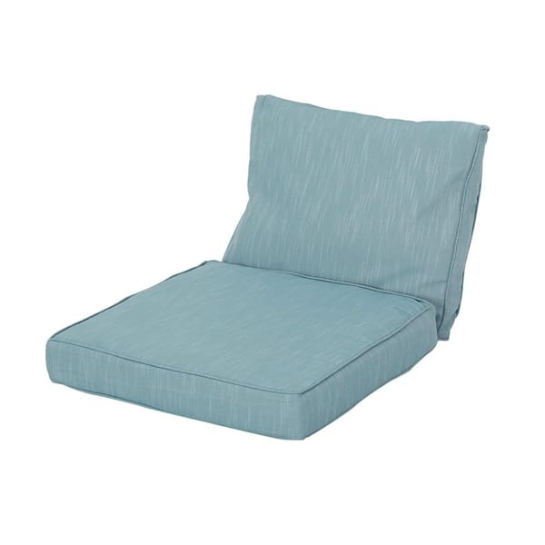 1-PC 22 x 17.75 Teal Outdoor Lounge Chair Cushion Set with Water-Repellent Fabric, Ergonomic Back & Plush Seat Cushion