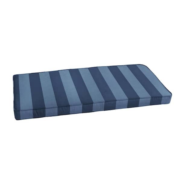SORRA HOME 55 in. x 19 in. x 2 in. Rectangle Indoor/Outdoor Corded Bench Cushion in Preview Capri