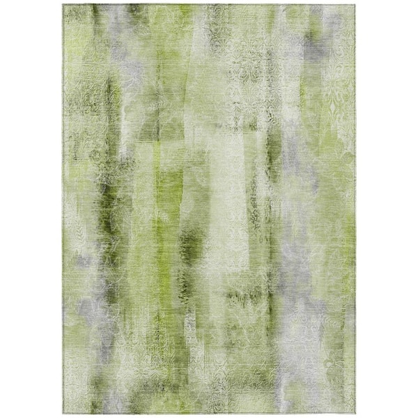 Sage 10 ft. x 14 ft. Woven Border Polyester Rectangle Indoor/Outdoor Area Rug